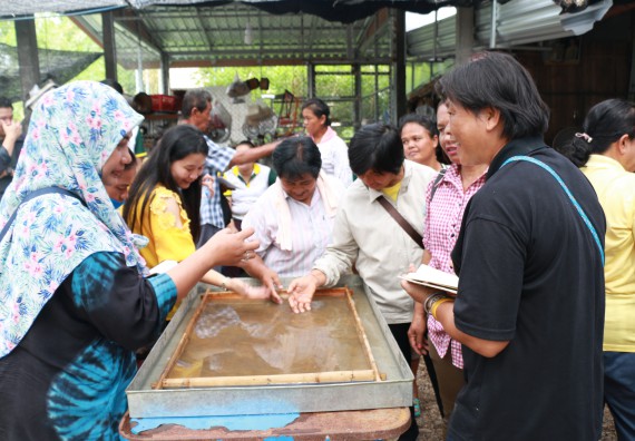 ภาพกิจกรรม  คณะวิทยาศาสตร์และเทคโนโลยี จัดกิจกรรมศึกษาดูงานและอบรมเชิงปฏิบัติการ เรื่อง การทำกระดาษจากต้นกล้วย