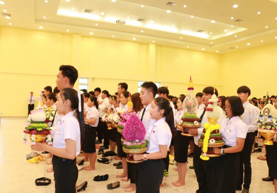 ภาพกิจกรรม สโมสรนักศึกษาคณะวิทยาศาสตร์และเทคโนโลยี จัดกิจกรรมไหว้ครู คณะวิทยาศาสตร์และเทคโนโลยี ประจำปี 2562