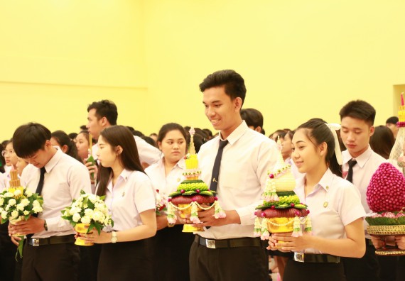 ภาพกิจกรรม สโมสรนักศึกษาคณะวิทยาศาสตร์และเทคโนโลยี จัดกิจกรรมไหว้ครู คณะวิทยาศาสตร์และเทคโนโลยี ประจำปี 2562