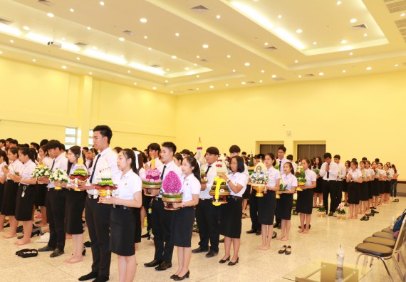 ภาพกิจกรรม สโมสรนักศึกษาคณะวิทยาศาสตร์และเทคโนโลยี จัดกิจกรรมไหว้ครู คณะวิทยาศาสตร์และเทคโนโลยี ประจำปี 2562