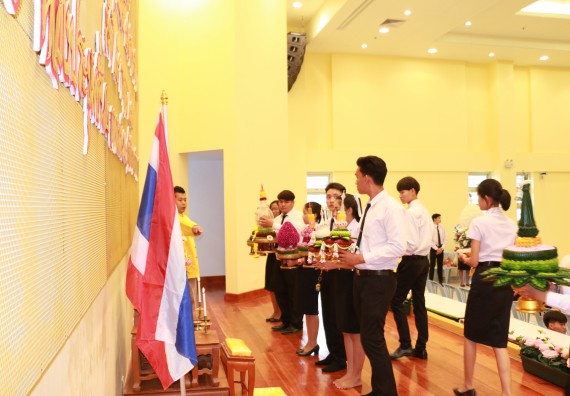 ภาพกิจกรรม สโมสรนักศึกษาคณะวิทยาศาสตร์และเทคโนโลยี จัดกิจกรรมไหว้ครู คณะวิทยาศาสตร์และเทคโนโลยี ประจำปี 2562