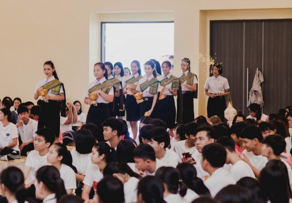 ภาพกิจกรรม สโมสรนักศึกษาคณะวิทยาศาสตร์และเทคโนโลยี จัดกิจกรรมบายศรีสู่ขวัญคณะวิทยาศาสตร์และเทคโนโลยี