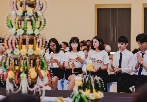 ภาพกิจกรรม สโมสรนักศึกษาคณะวิทยาศาสตร์และเทคโนโลยี จัดกิจกรรมบายศรีสู่ขวัญคณะวิทยาศาสตร์และเทคโนโลยี