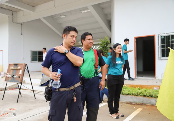 ภาพกิจกรรม คณะวิทยาศาสตร์และเทคโนโลยี เข้าร่วม โครงการป้องกันอัคคีภัยในสถานศึกษา และโครงการลดใช้พลังงาน