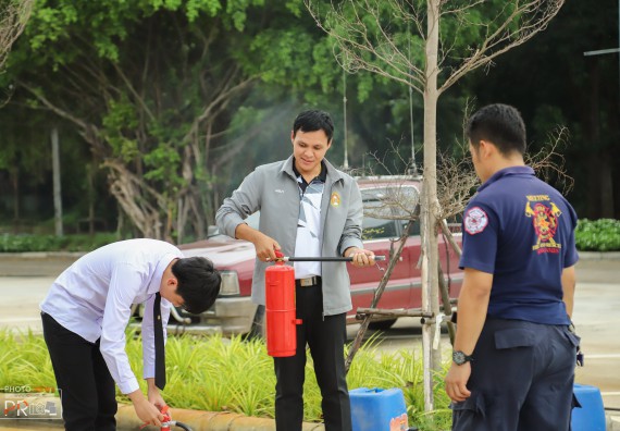 ภาพกิจกรรม คณะวิทยาศาสตร์และเทคโนโลยี เข้าร่วม โครงการป้องกันอัคคีภัยในสถานศึกษา และโครงการลดใช้พลังงาน