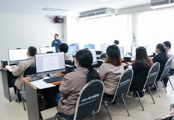 ภาพกิจกรรม คณะวิทยาศาสตร์และเทคโนโลยี จัดทดสอบฝีมือแรงงานตามมาตรฐานกรมพัฒนาฝีมือแรงงาน