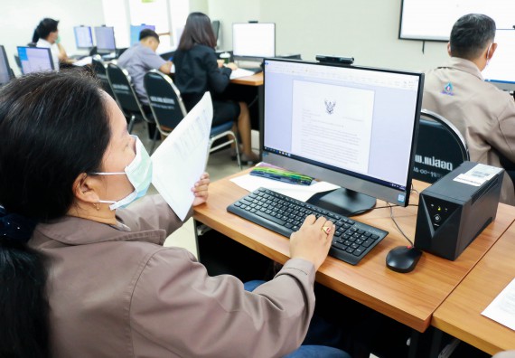 ภาพกิจกรรม คณะวิทยาศาสตร์และเทคโนโลยี จัดทดสอบฝีมือแรงงานตามมาตรฐานกรมพัฒนาฝีมือแรงงาน