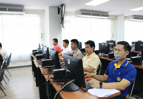 ภาพกิจกรรม คณะวิทยาศาสตร์และเทคโนโลยี จัดทดสอบฝีมือแรงงานตามมาตรฐานกรมพัฒนาฝีมือแรงงาน