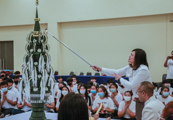 ภาพกิจกรรม สโมสรนักศึกษาคณะวิทยาศาสตร์และเทคโนโลยี จัดกิจกรรมบายศรีสู่ขวัญคณะวิทยาศาสตร์และเทคโนโลยี