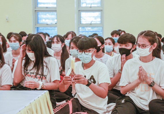 ภาพกิจกรรม สโมสรนักศึกษาคณะวิทยาศาสตร์และเทคโนโลยี จัดกิจกรรมบายศรีสู่ขวัญคณะวิทยาศาสตร์และเทคโนโลยี