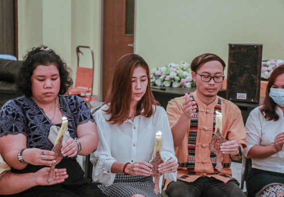 ภาพกิจกรรม สโมสรนักศึกษาคณะวิทยาศาสตร์และเทคโนโลยี จัดกิจกรรมบายศรีสู่ขวัญคณะวิทยาศาสตร์และเทคโนโลยี