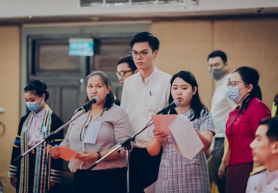 ภาพกิจกรรม คณะวิทยาศาสตร์และเทคโนโลยี จัดพิธีฝึกซ้อมรับพระราชทานปริญญาบัตร กลุ่มย่อย คณะวิทยาศาสตร์และเทคโนโลยี ประจำปีการศึกษา 2559-2560