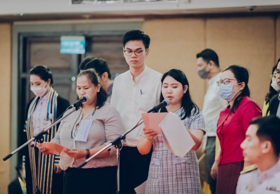 ภาพกิจกรรม คณะวิทยาศาสตร์และเทคโนโลยี จัดพิธีฝึกซ้อมรับพระราชทานปริญญาบัตร กลุ่มย่อย คณะวิทยาศาสตร์และเทคโนโลยี ประจำปีการศึกษา 2559-2560