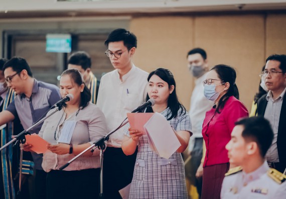 ภาพกิจกรรม คณะวิทยาศาสตร์และเทคโนโลยี จัดพิธีฝึกซ้อมรับพระราชทานปริญญาบัตร กลุ่มย่อย คณะวิทยาศาสตร์และเทคโนโลยี ประจำปีการศึกษา 2559-2560