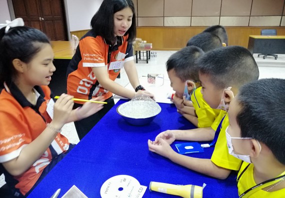 ภาพกิจกรรม คณะวิทยาศาสตร์และเทคโนโลยี จัดค่ายวิทยาศาสตร์โรงเรียนสาธิตฯ ระดับอนุบาล 1-2