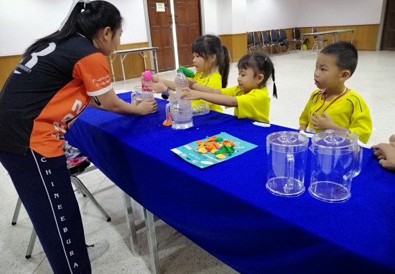 ภาพกิจกรรม คณะวิทยาศาสตร์และเทคโนโลยี จัดค่ายวิทยาศาสตร์โรงเรียนสาธิตฯ ระดับอนุบาล 1-2