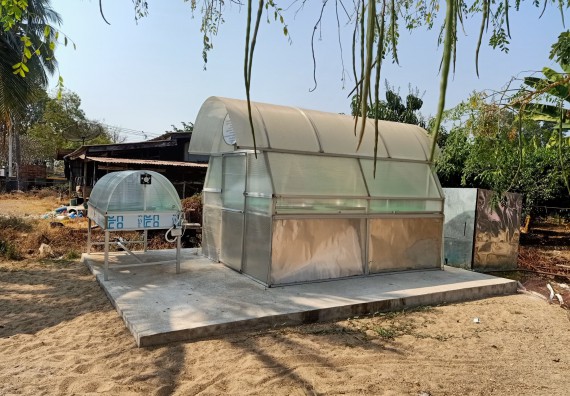 ภาพกิจกรรม  ภาพกิจกรรมการติดตามและประเมินผลการนำผลการวิจัยไปใช้ประโยชน์ การใช้พาราโบล่าโดมเพื่อการอบแห้งผลผลิตทางการเกษตร