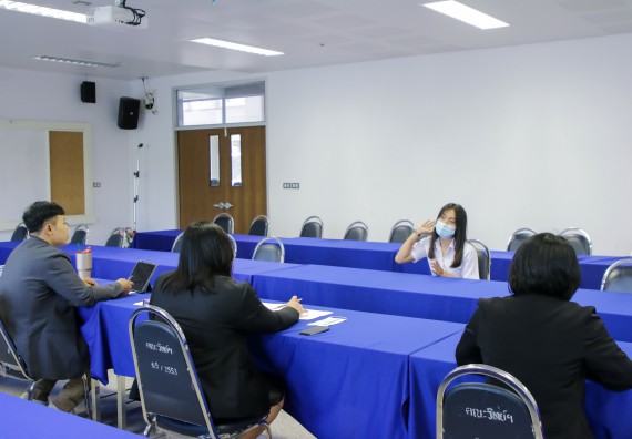 ภาพกิจกรรม คณะวิทยาศาสตร์และเทคโนโลยี สัมภาษณ์ทุนการศึกษา ปตท.สผ. จากทรัพย์ในดินสู่สินทางปัญญา รักษาสิ่งแวดล้อม ของคณะวิทยาศาสตร์และเทคโนโลยี ประจำปี 2563