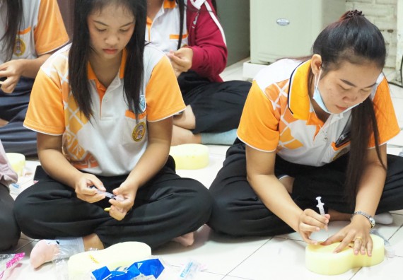 ภาพกิจกรรม โปรแกรมวิชาสาธารณสุขศาสตร์ จัดอบรมการฉีดยา