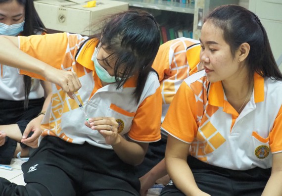 ภาพกิจกรรม โปรแกรมวิชาสาธารณสุขศาสตร์ จัดอบรมการฉีดยา