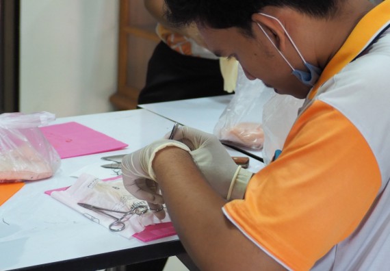 ภาพกิจกรรม โปรแกรมวิชาสาธารณสุขศาสตร์ จัดอบรมการเย็บแผล การตัดไหม
