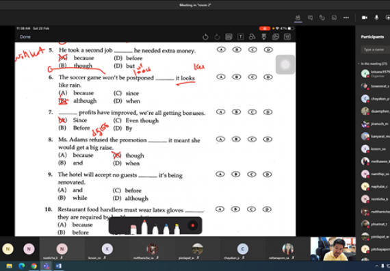 ภาพกิจกรรม คณะวิทยาศาสตร์และเทคโนโลยี จัดกิจกรรมส่งเสริมสมรรถนะและทักษะด้านการใช้ภาษาอังกฤษรูปแบบออนไลน์