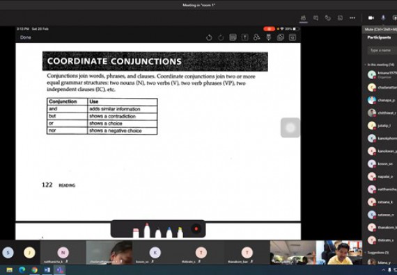 ภาพกิจกรรม คณะวิทยาศาสตร์และเทคโนโลยี จัดกิจกรรมส่งเสริมสมรรถนะและทักษะด้านการใช้ภาษาอังกฤษรูปแบบออนไลน์