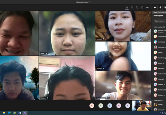 ภาพกิจกรรม คณะวิทยาศาสตร์และเทคโนโลยี จัดกิจกรรมส่งเสริมสมรรถนะและทักษะด้านการใช้ภาษาอังกฤษรูปแบบออนไลน์