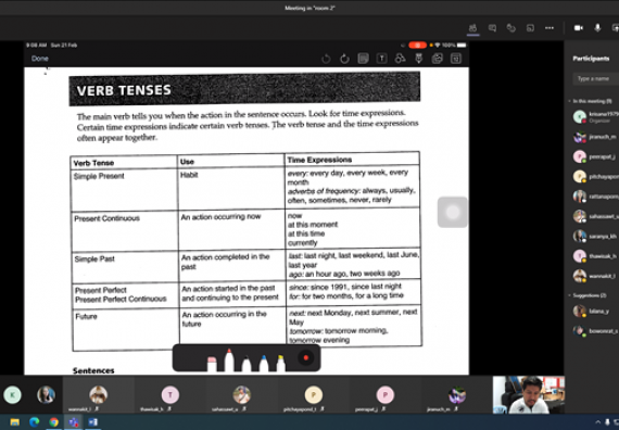 ภาพกิจกรรม คณะวิทยาศาสตร์และเทคโนโลยี จัดกิจกรรมส่งเสริมสมรรถนะและทักษะด้านการใช้ภาษาอังกฤษรูปแบบออนไลน์