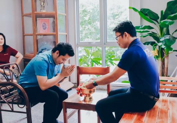 ภาพกิจกรรม คณะวิทยาศาสตร์และเทคโนโลยี จัดพิธีรดน้ำดำหัวผู้บริหารคณะวิทยาศาสตร์และเทคโนโลยี