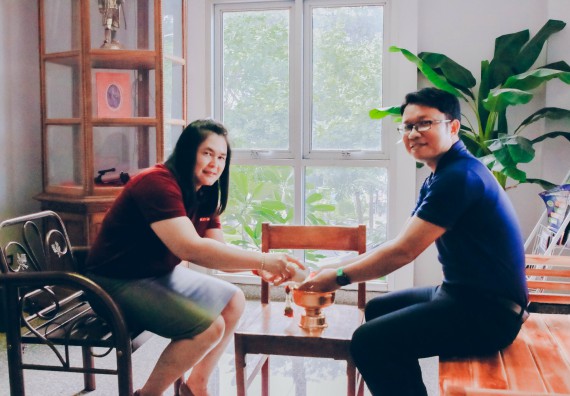 ภาพกิจกรรม คณะวิทยาศาสตร์และเทคโนโลยี จัดพิธีรดน้ำดำหัวผู้บริหารคณะวิทยาศาสตร์และเทคโนโลยี