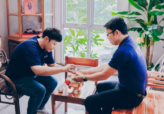 ภาพกิจกรรม คณะวิทยาศาสตร์และเทคโนโลยี จัดพิธีรดน้ำดำหัวผู้บริหารคณะวิทยาศาสตร์และเทคโนโลยี