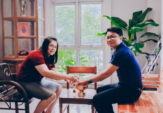 ภาพกิจกรรม คณะวิทยาศาสตร์และเทคโนโลยี จัดพิธีรดน้ำดำหัวผู้บริหารคณะวิทยาศาสตร์และเทคโนโลยี