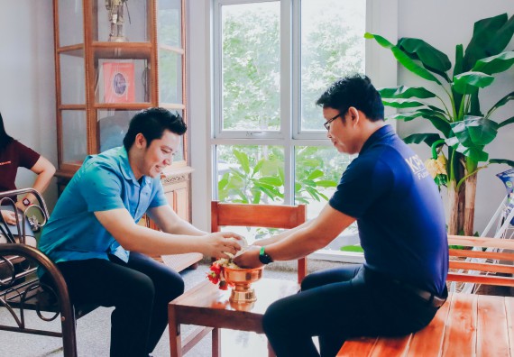 ภาพกิจกรรม คณะวิทยาศาสตร์และเทคโนโลยี จัดพิธีรดน้ำดำหัวผู้บริหารคณะวิทยาศาสตร์และเทคโนโลยี