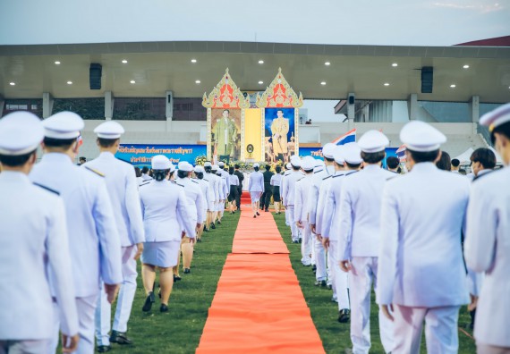 ภาพกิจกรรม  คณะวิทยาศาสตร์และเทคโนโลยี  เข้าร่วมพิธีวันราชภัฏ