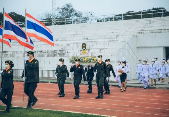 ภาพกิจกรรม  คณะวิทยาศาสตร์และเทคโนโลยี  เข้าร่วมพิธีวันราชภัฏ