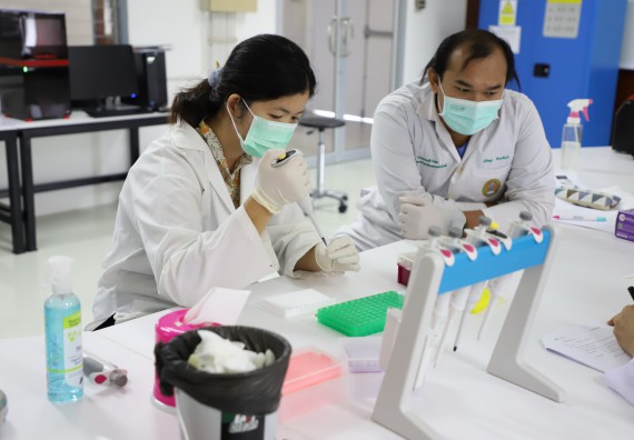 ภาพกิจกรรม  ศูนย์วิทยาศาสตร์และวิทยาศาสตร์ประยุกต์ จัดอบรมเชิงปฏิบัติการสกัด DNA จากตัวอย่างข้าว โดยใช้ชุด DNA extraction kit และการศึกษาวิธีการตรวจโควิด 19 ด้วยวิธี RT-PCR