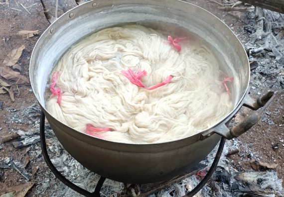 ภาพกิจกรรม  โปรแกรมวิชาเคมี จัดการฝึกอบมเชิงปฏิบัติการการย้อมเส้นด้ายฝ้ายด้วยสีจากธรรมชาติ