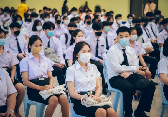 ภาพกิจกรรม  คณะวิทยาศาสตร์และเทคโนโลยี จัดกิจกรรมรักแรกผูกจิตนักศึกษาวิทยาศาสตร์และเทคโนโลยี ปฐมนิเทศนักศึกษาใหม่ คณะวิทยาศาสตร์และเทคโนโลยี ประจำปี 2565