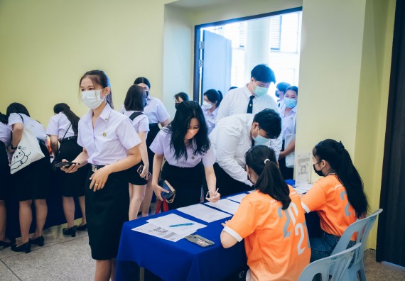 ภาพกิจกรรม  คณะวิทยาศาสตร์และเทคโนโลยี จัดกิจกรรมรักแรกผูกจิตนักศึกษาวิทยาศาสตร์และเทคโนโลยี ปฐมนิเทศนักศึกษาใหม่ คณะวิทยาศาสตร์และเทคโนโลยี ประจำปี 2565