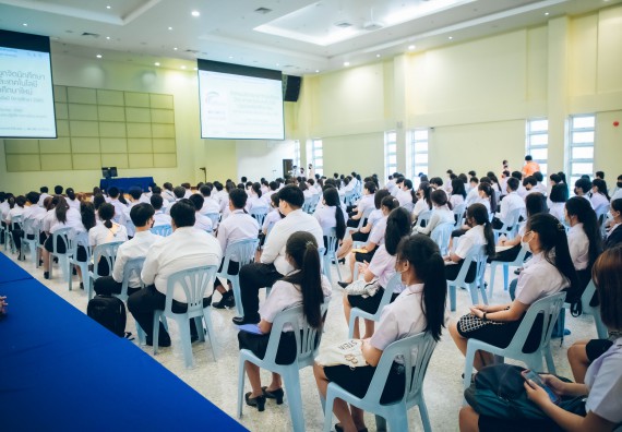 ภาพกิจกรรม  คณะวิทยาศาสตร์และเทคโนโลยี จัดกิจกรรมรักแรกผูกจิตนักศึกษาวิทยาศาสตร์และเทคโนโลยี ปฐมนิเทศนักศึกษาใหม่ คณะวิทยาศาสตร์และเทคโนโลยี ประจำปี 2565