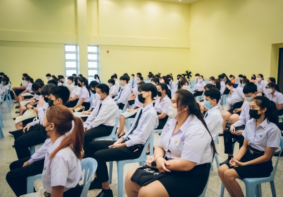 ภาพกิจกรรม  คณะวิทยาศาสตร์และเทคโนโลยี จัดกิจกรรมรักแรกผูกจิตนักศึกษาวิทยาศาสตร์และเทคโนโลยี ปฐมนิเทศนักศึกษาใหม่ คณะวิทยาศาสตร์และเทคโนโลยี ประจำปี 2565