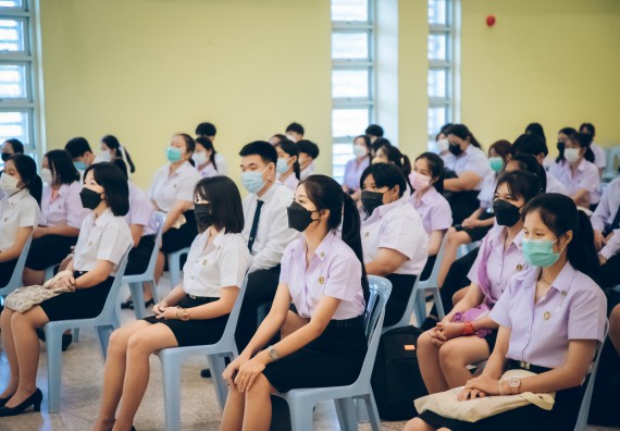 ภาพกิจกรรม  คณะวิทยาศาสตร์และเทคโนโลยี จัดกิจกรรมรักแรกผูกจิตนักศึกษาวิทยาศาสตร์และเทคโนโลยี ปฐมนิเทศนักศึกษาใหม่ คณะวิทยาศาสตร์และเทคโนโลยี ประจำปี 2565