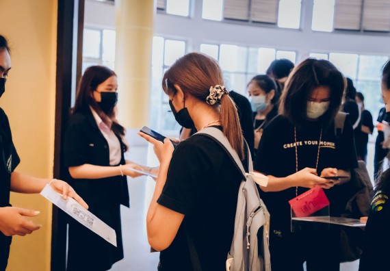 ภาพกิจกรรม  คณะวิทยาศาสตร์และเทคโนโลยี จัดกิจกรรมรักแรกผูกจิตนักศึกษาวิทยาศาสตร์และเทคโนโลยี ปฐมนิเทศนักศึกษาใหม่ คณะวิทยาศาสตร์และเทคโนโลยี ประจำปี 2565