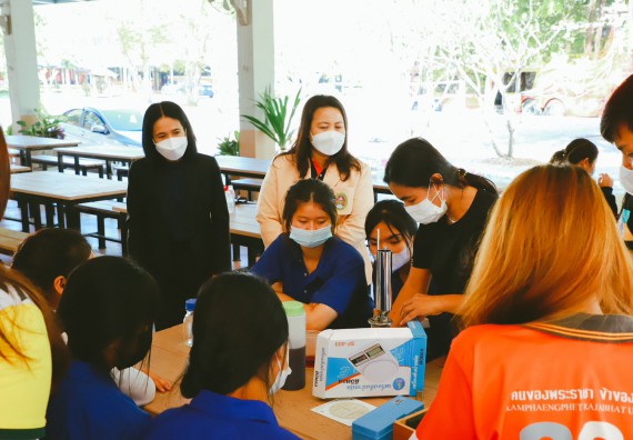 ภาพกิจกรรม  คณะวิทยาศาสตร์และเทคโนโลยี จัดกิจกรรมค่ายวิทยาศาสตร์สัญจร ปีการศึกษา 2565 ให้กับนักเรียนระดับชั้นมัธยมศึกษาตอนปลาย โรงเรียนไทรงามพิทยาคม