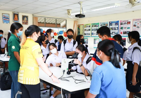 ภาพกิจกรรม  คณะวิทยาศาสตร์และเทคโนโลยี จัดกิจกรรมค่ายวิทยาศาสตร์สัญจร ปีการศึกษา 2565 ให้กับนักเรียนระดับชั้นมัธยมศึกษาตอนปลาย โรงเรียนคลองลานพัฒนาจินดาศักดิ์