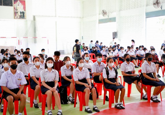 ภาพกิจกรรม  คณะวิทยาศาสตร์และเทคโนโลยี จัดกิจกรรมค่ายวิทยาศาสตร์สัญจร ปีการศึกษา 2565 ให้กับนักเรียนระดับชั้นมัธยมศึกษาตอนปลาย โรงเรียนคลองลานพัฒนาจินดาศักดิ์