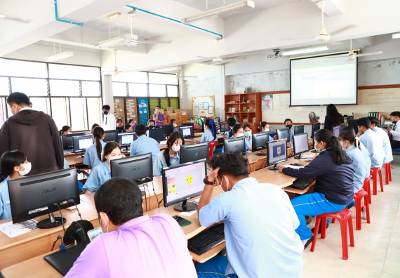 ภาพกิจกรรม  คณะวิทยาศาสตร์และเทคโนโลยี จัดกิจกรรมค่ายวิทยาศาสตร์สัญจร ปีการศึกษา 2565  โรงเรียนคลองลานวิทยา 