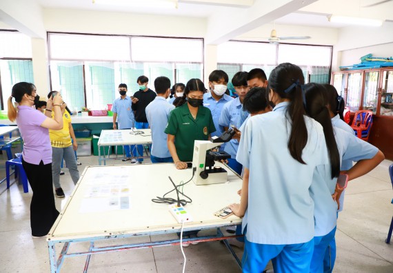 ภาพกิจกรรม  คณะวิทยาศาสตร์และเทคโนโลยี จัดกิจกรรมค่ายวิทยาศาสตร์สัญจร ปีการศึกษา 2565  โรงเรียนคลองลานวิทยา 