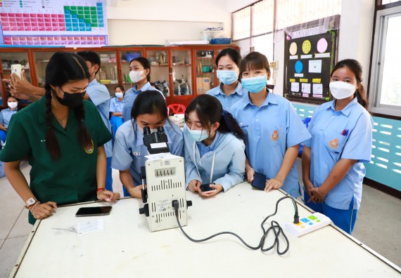 ภาพกิจกรรม  คณะวิทยาศาสตร์และเทคโนโลยี จัดกิจกรรมค่ายวิทยาศาสตร์สัญจร ปีการศึกษา 2565  โรงเรียนคลองลานวิทยา 